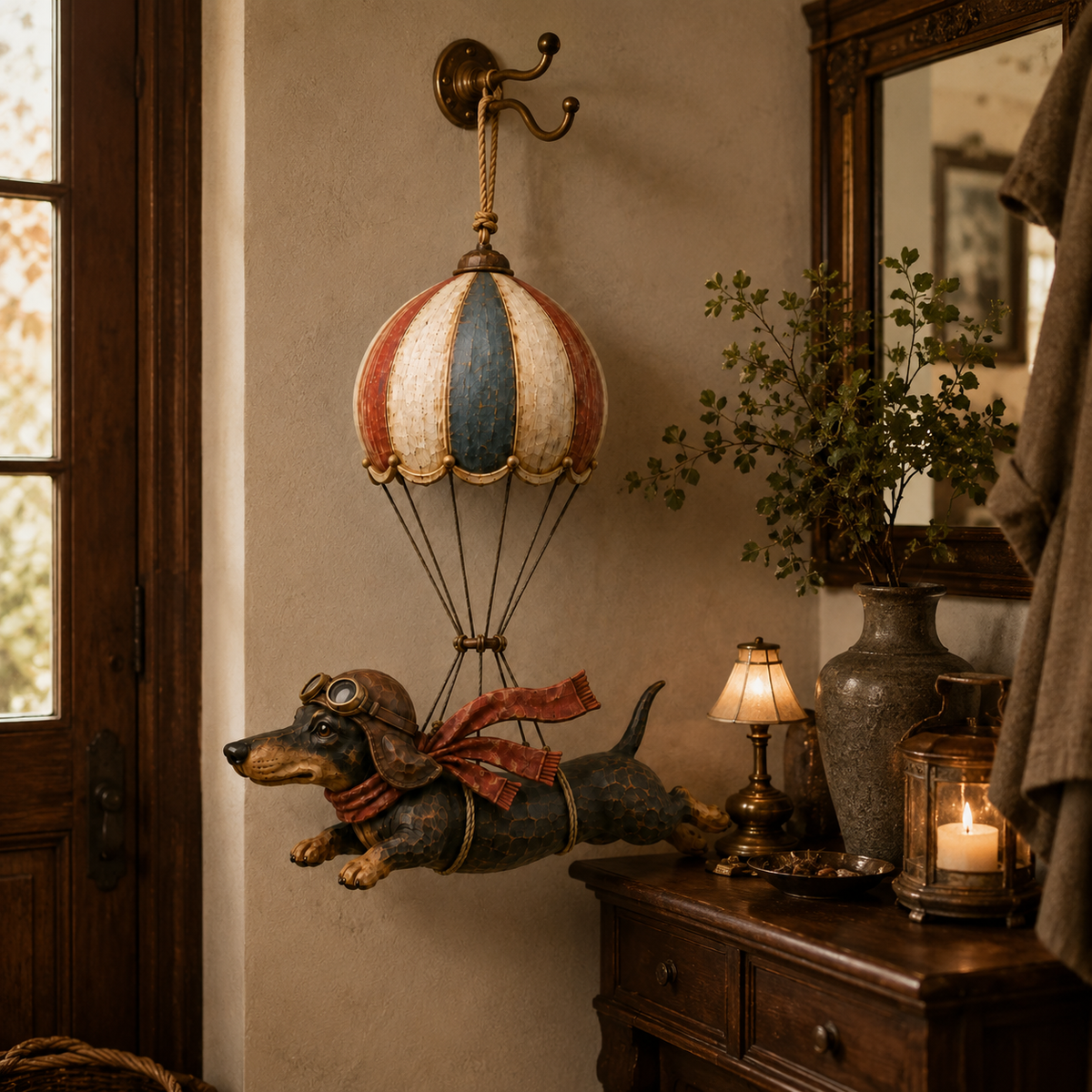 Vintage-inspirert dachshund i luftballong – dekorasjon