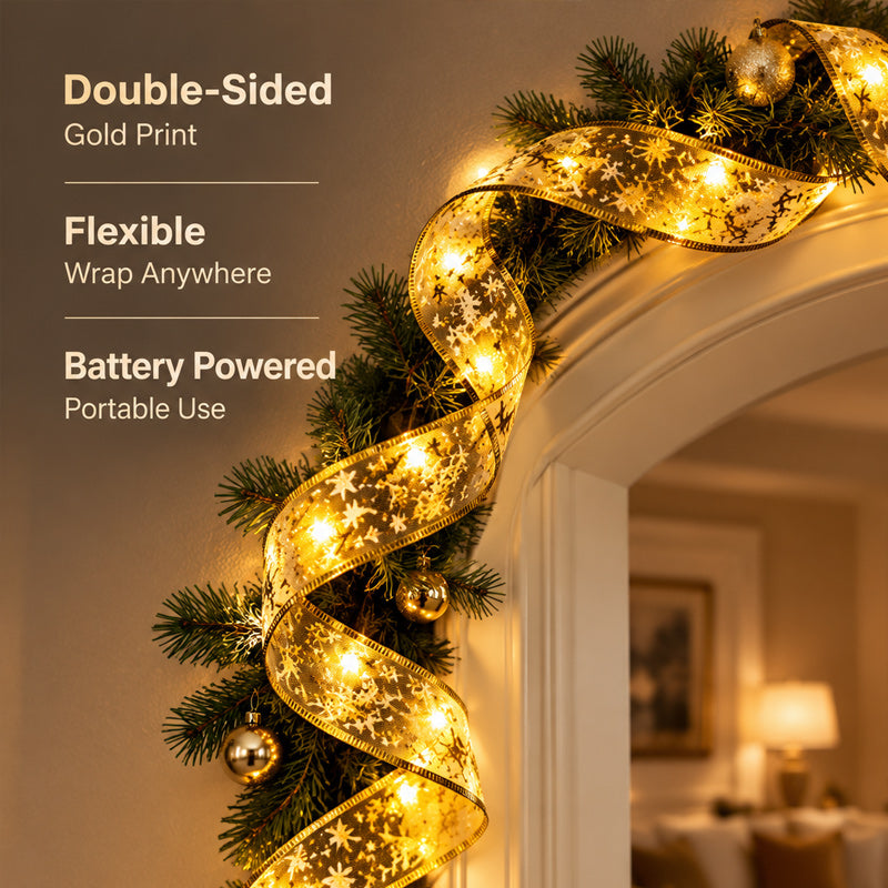 🎄 LED-julebånd med lys – Festlig dekorasjon til juletreet ✨