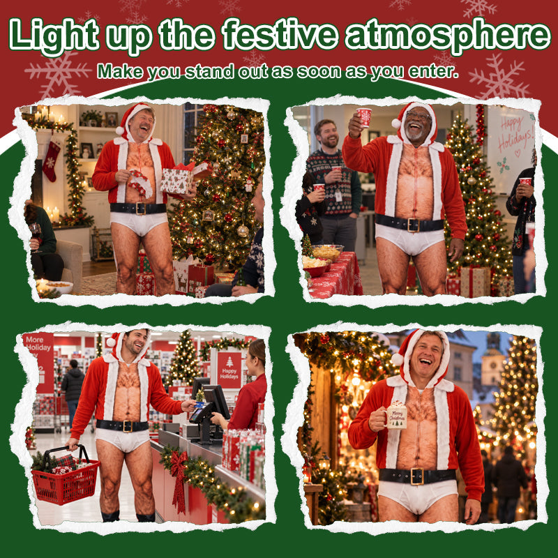 🎅 Playful Santa Dress‑Up, Eye‑Catching Holiday Costume Perfect For Group Photos & Gatherings