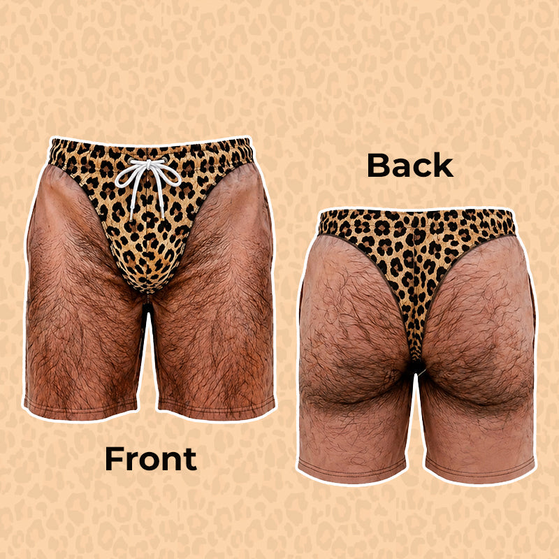 🤣 Realistic Butt G‑String Illusion Beach Prank Shorts