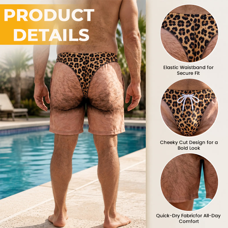 🤣 Realistic Butt G‑String Illusion Beach Prank Shorts