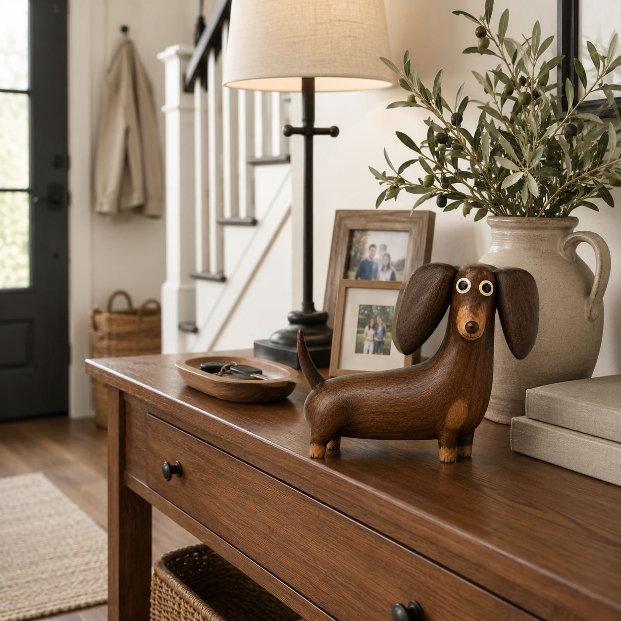 💡 Sjarmerende Dachshund-skulptur med trelook