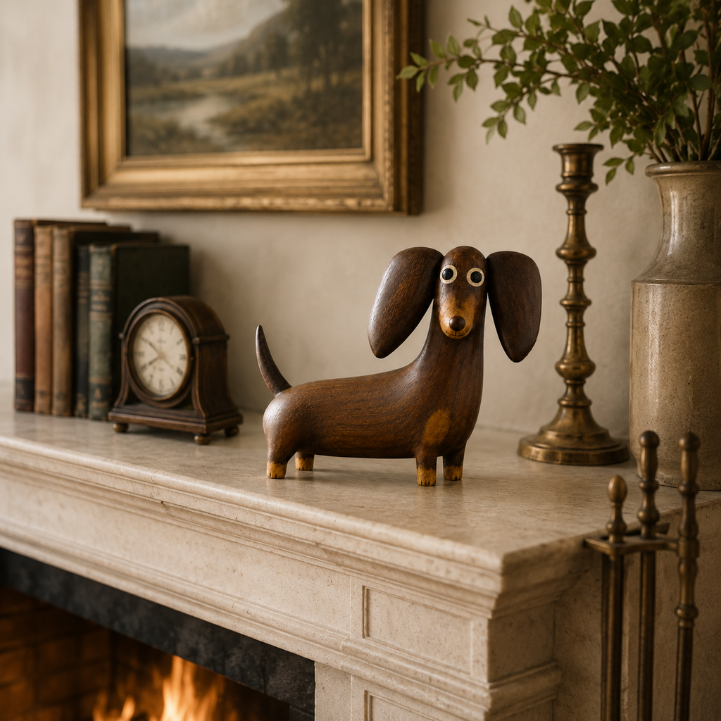 💡 Sjarmerende Dachshund-skulptur med trelook