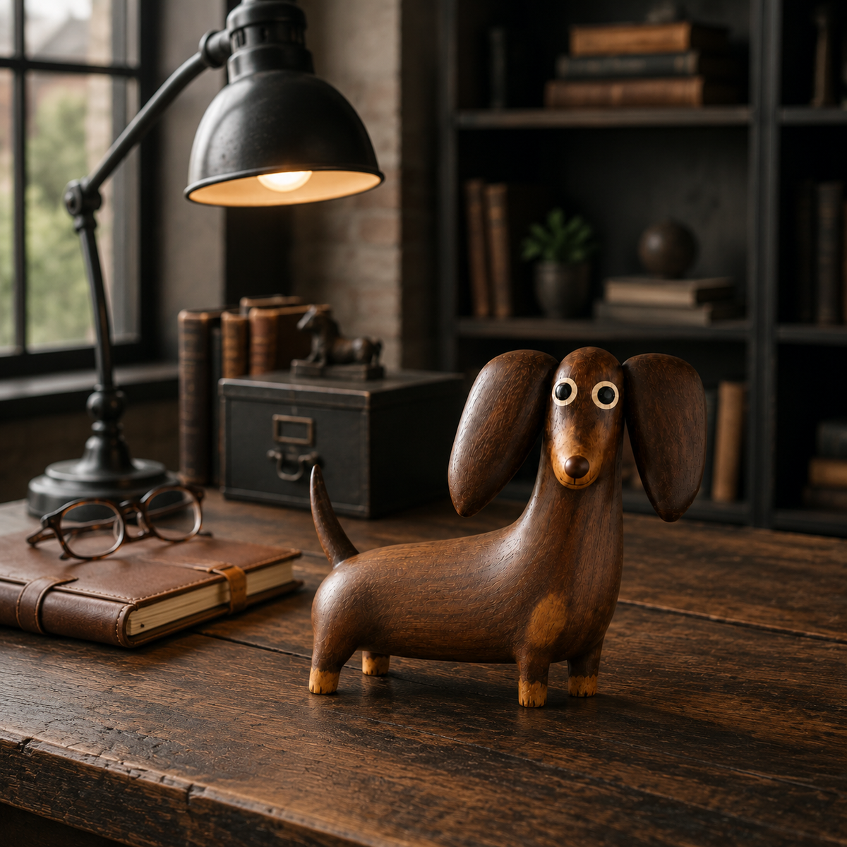💡 Sjarmerende Dachshund-skulptur med trelook
