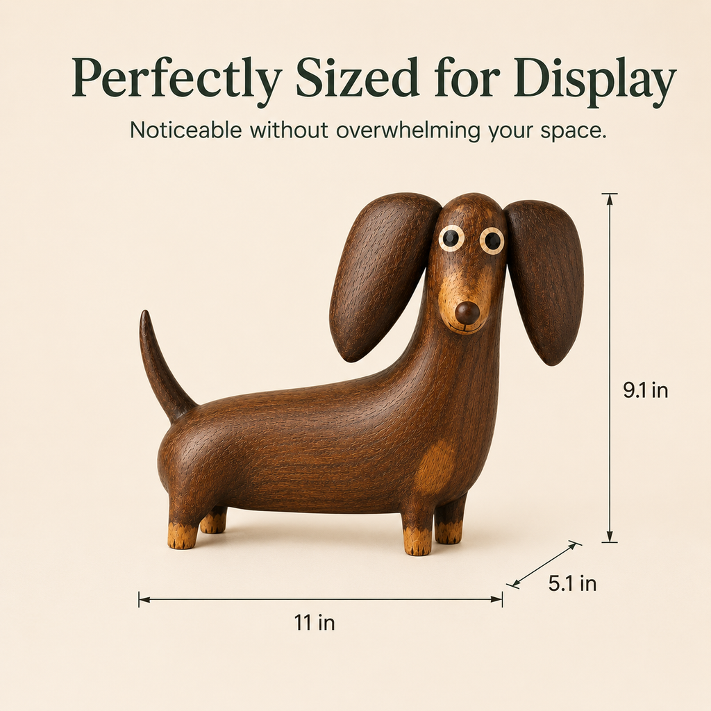 💡 Sjarmerende Dachshund-skulptur med trelook