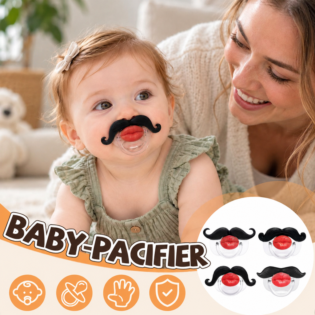 👶 Unik smokk med bart og lepper – Lag morsomme minner med babyen
