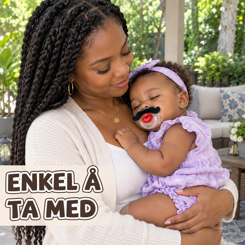 👶 Unik smokk med bart og lepper – Lag morsomme minner med babyen