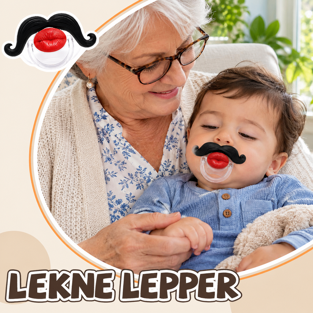 👶 Unik smokk med bart og lepper – Lag morsomme minner med babyen
