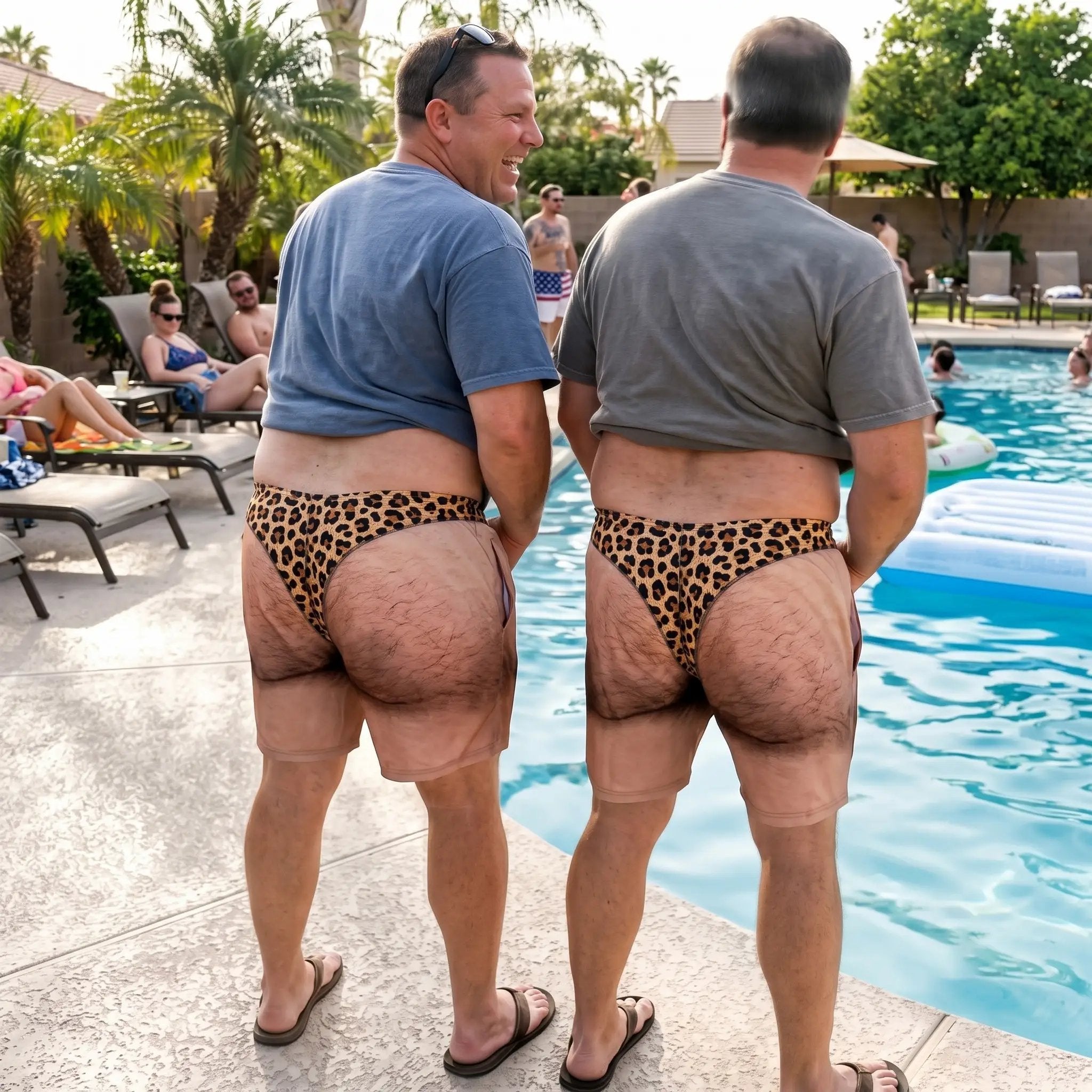 🤣 Realistic Butt G‑String Illusion Beach Prank Shorts
